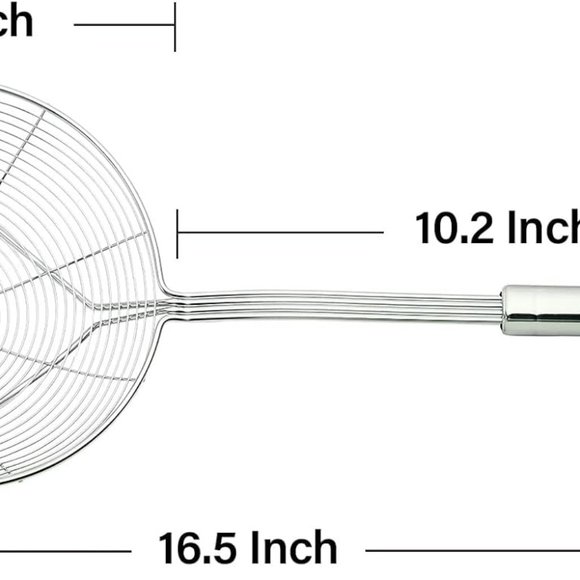 Strainer Skimmer Spoon for Cooking and Frying, 6.3 Inches Strainer with Handle - Picture 3 of 4